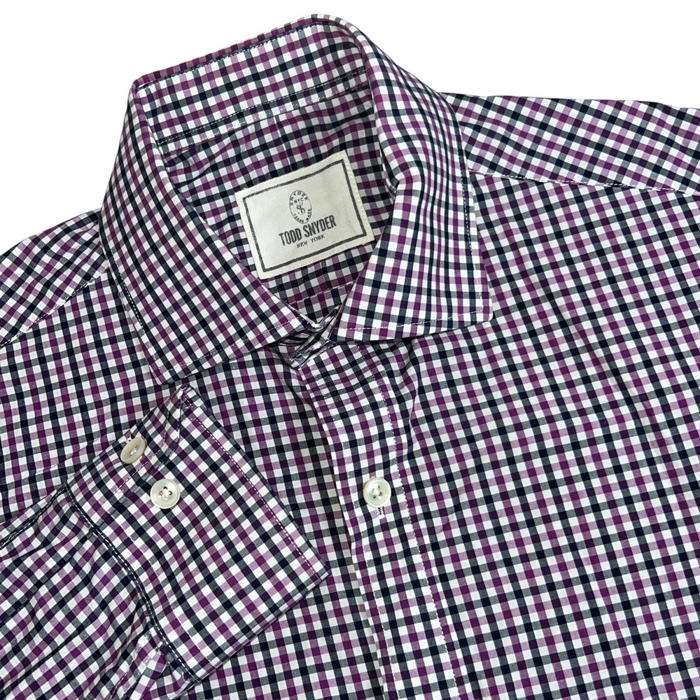 Todd Snyder Mens Neck 15 Small Multicolor Check Long Sleeve Button Up Shirt‎